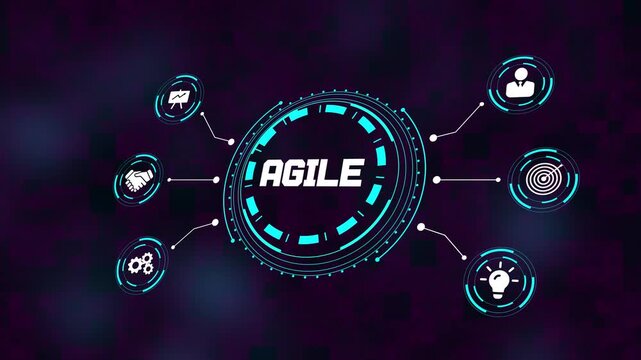 Agile methodology for efficient project management, iterative development, and continuous improvement. business concept, 4k video
