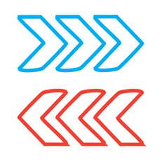 Blue and Red Double Chevron Arrows Collection

