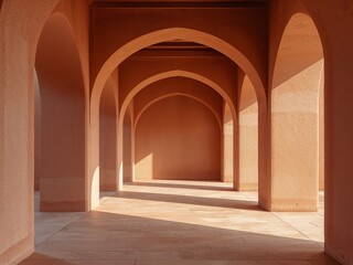 Fototapeta premium Architectural Arches and Shadows A Geometric Exploration of Form and Light.