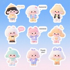 Fototapeta premium cute and adorable kawaii stickers