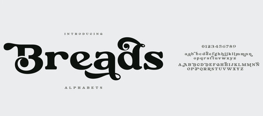 Bfeads Minimal font creative modern alphabet. Typography with regular and number. minimalist style fonts set. vector illustration