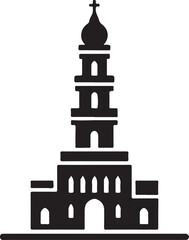 Black Silhouette of a Tower