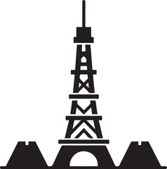 Black Silhouette of a Tower