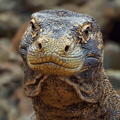 Close-up of Komodo dragon head