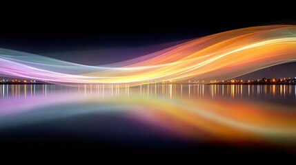 Reflected Ripple Light Trails in Soft Dreamy Tones