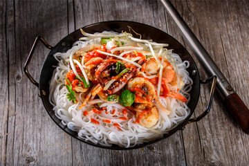 Healthy Rice Noodle Stir Fry with Fresh Vegetables | Colorful Asian Vegetable Noodle Dish in 4K Ultra HD | Vegan and Gluten-Free Asian Cuisine