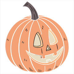 orange pumpkins cute watercolor illustration - ideal for autumn greeting cards, feminine seasonal decor, or cozy fall-themed designs. Watercolor Halloween Collection Pumpkins. orange pumpkins vector	