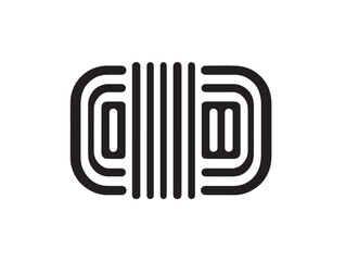 Elegant corduroy material pattern icon in stylish minimal vector format