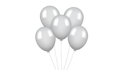 Shiny light gray balloons clustered together.