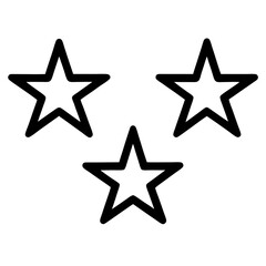 Obraz premium Three outline stars on white background