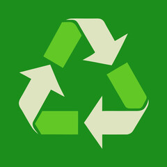 Obraz premium recycle symbol on green background