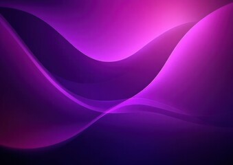 Abstract flowing waves in shades of purple and violet creating a smooth, vibrant, and dynamic design with glowing and translucent layered curves