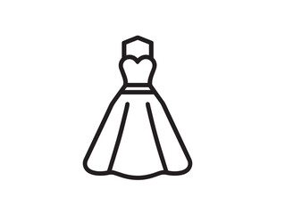 Fashionable dress clothing icon in stylish minimal vector design