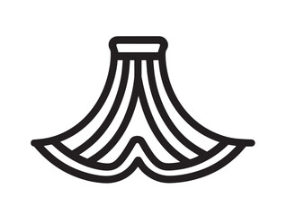 Traditional dupatta scarf icon in clean minimal cultural fashion vector