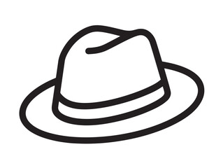 Elegant fedora hat icon in clean minimal fashion vector format
