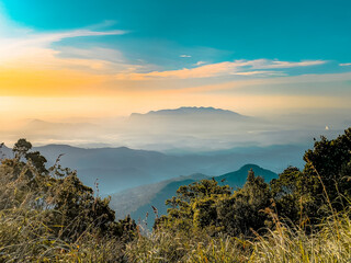 sunset in the mountains