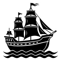 silhouette of a ship