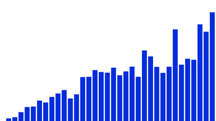 Blue bar chart graph diagram data statistics analysis visualization information presentation report growth trend