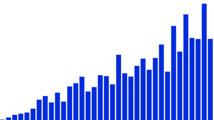 Blue bar graph growth chart diagram data analysis statistics report information infographic presentation visual aid