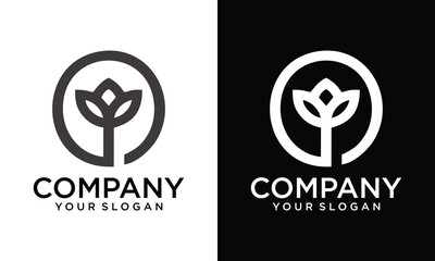 Creative Seed plant logo vector image
