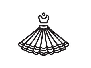 Traditional ghagra skirt icon in clean vector lines