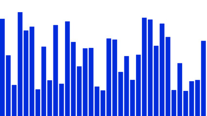 Obraz premium Blue bar chart diagram graphic visualization data analysis information presentation statistical analysis report 100