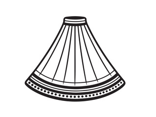 Elegant ghagra clothing icon in stylish outline vector