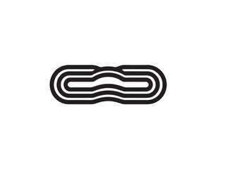 Elegant hair clip outline illustration in sleek line art