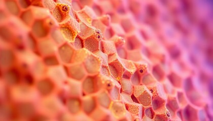 Microscopic view of a cellular grid resembling graph paper, research, analysis