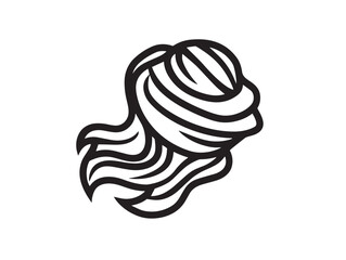 Stylish hair scarf illustration in clean modern lines