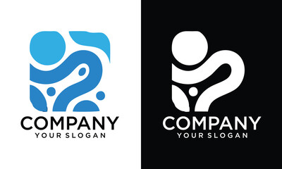 Creative Flat geometric line abstract shape logo vector 