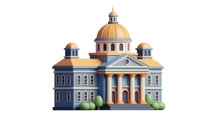 Obraz premium Classic architecture illustration perfect for government, history and architectural design projects