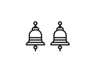 Stylish jhumkas jewelry illustration in sleek line art