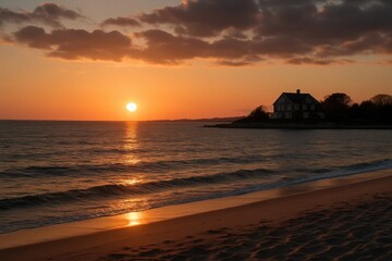 Fototapeta premium A Tranquil Evening by the Sea