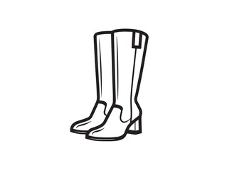 Elegant tall boots footwear design in clean vector