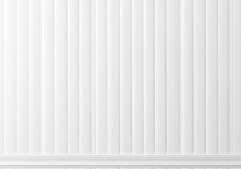 Obraz premium Plain white wall with vertical paneling and baseboard molding creating a clean and minimalistic interior detail