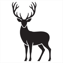 Fototapeta premium Deer Silhouette Vector | Elegant Antlered Animal Logo for Nature & Outdoor Designs