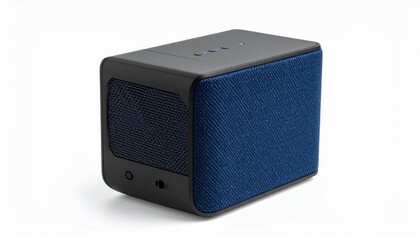 Obraz premium Compact Bluetooth Speaker on Display in Modern Living Room Setting with Soft Natural Lighting and Style