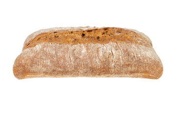 Rustic Artisan Ciabatta Bread with Crispy Crust and Airy Texture on Transparent Background