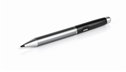 Elegant Black Ballpoint Pen on Crisp White Background Showcasing Minimalist Design and Professional Appeal