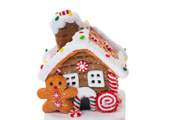 christmas gingerbread house isolated