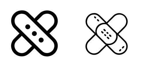 Bandage Icon with Medical Adhesive Strip Symbol Representing First Aid and Wound Care