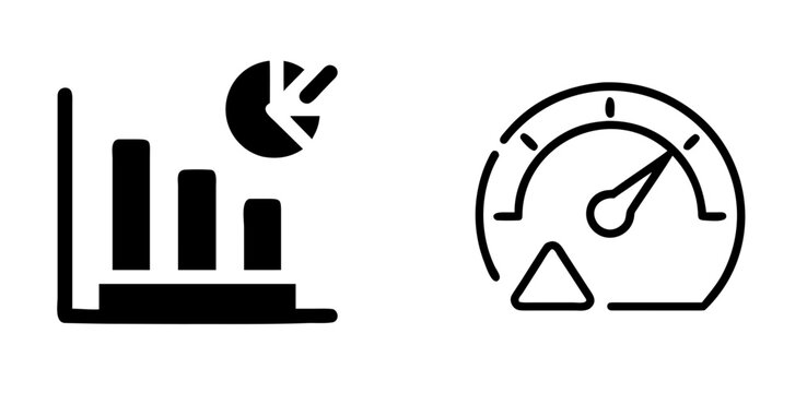 Benchmark Icon with Flag and Graph Symbol Representing Performance Measurement and Comparison