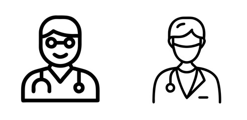 Doctor Icon with Stethoscope and Medical Coat Symbol Representing Healthcare Professional