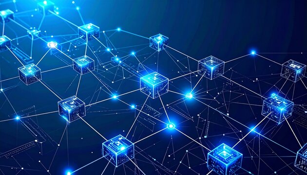 Blockchain Network Visualization Digital Art