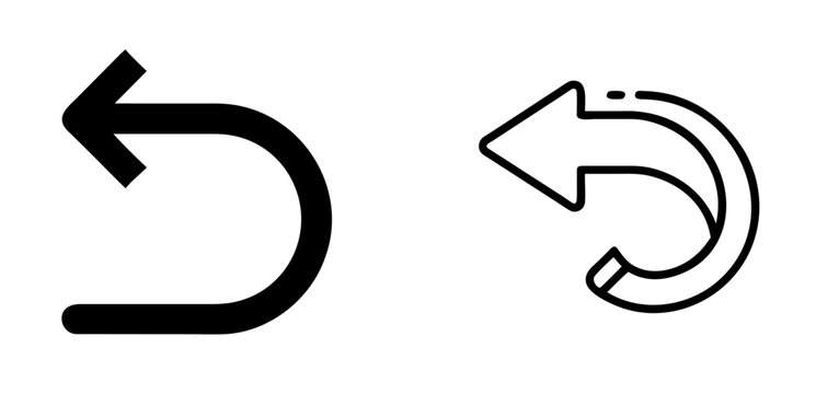 Undo Icon Reverse and Back Action