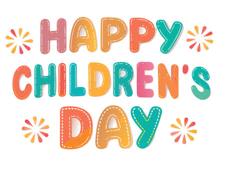 Happy childrens day design with balloons and kids playing jpeg and vector