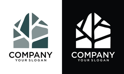 Creative Flat geometric line abstract shape logo vector 