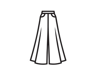 Stylish palazzo pants fashion icon in minimal smooth vector style
