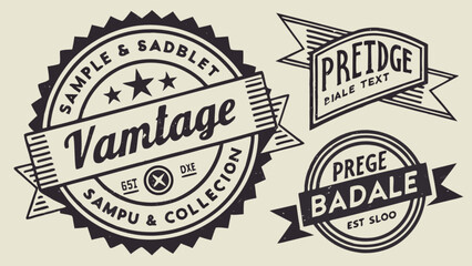Obraz premium Vintage badge logo collection vector design template for branding and graphic design projects use cases